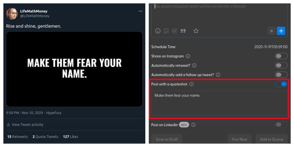 Hypefury Review Image Tweet Feature